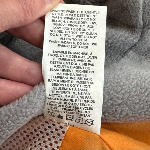 Vintage Columbia Interchange winter coat tangerine orange grey hooded Medium - Picture 12 of 14